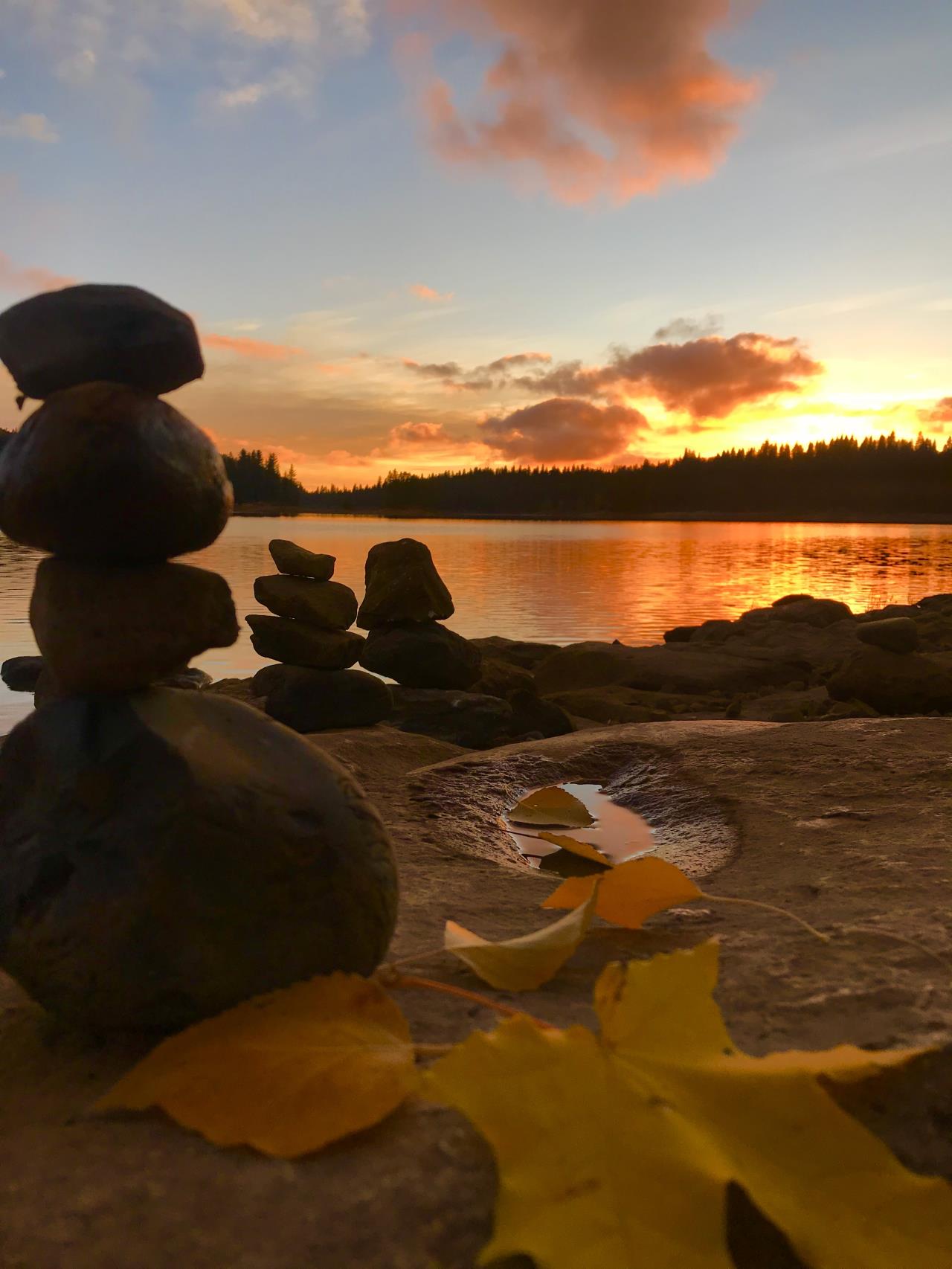 Pinecone Strip rock piles